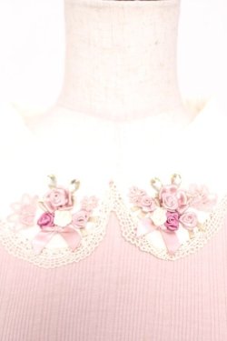 画像3: axes femme / ビジュー＆プチバラ装飾テレコトップス  ピンク Y-25-12-13-033-AX-TO-SZ-ZY