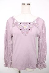 axes femme / ローズガーデン×蝶レースプルオーバー  ピンク Y-25-12-13-034-AX-TO-SZ-ZY