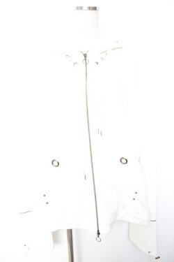 画像1: Ozz conte / フロント刺繍BIGパーカー  白 Y-25-12-17-038-OO-TO-SZ-ZY