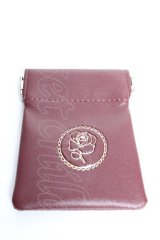 axes femme / 薔薇型押し小物ケース  ボルドー Y-25-12-17-007-AX-ZA-SZ-ZY