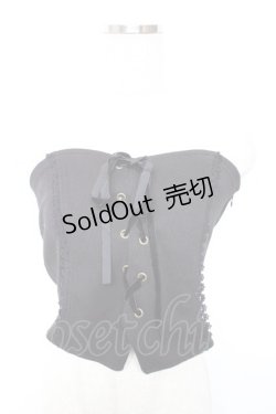 画像1: axes femme / リブカットソービスチェ M 黒 Y-25-12-17-045-AX-TO-SZ-ZY