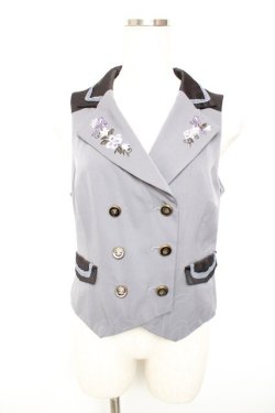 画像1: axes femme / 花刺繍入ベスト M グレー Y-25-12-17-046-AX-TO-SZ-ZY