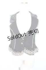 axes femme / 裾刺繍ベスト  黒 Y-25-12-17-048-AX-TO-SZ-ZY