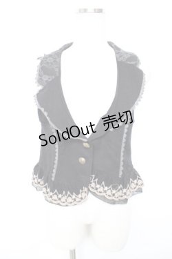 画像1: axes femme / 裾刺繍ベスト  黒 Y-25-12-17-048-AX-TO-SZ-ZY