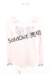 axes femme / 薔薇柄フロッキー使いプルオーバー  ピンク Y-25-12-17-050-AX-TO-SZ-ZY