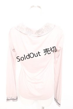 画像2: axes femme / 薔薇柄フロッキー使いプルオーバー  ピンク Y-25-12-17-050-AX-TO-SZ-ZY