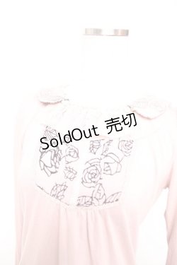 画像3: axes femme / 薔薇柄フロッキー使いプルオーバー  ピンク Y-25-12-17-050-AX-TO-SZ-ZY