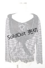 axes femme / レイヤード風チェックトップス  黒 Y-25-12-17-051-AX-TO-SZ-ZY