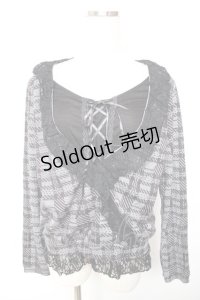 axes femme / レイヤード風チェックトップス  黒 Y-25-12-17-051-AX-TO-SZ-ZY