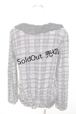 画像2: axes femme / レイヤード風チェックトップス  黒 Y-25-12-17-051-AX-TO-SZ-ZY