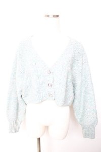 axes femme POETIQUE / ラメ入りメランジニットカーディガン M グリーン Y-25-12-17-053-AX-TO-SZ-ZY