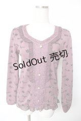 axes femme / ローズ柄ニットカットソー  ピンク Y-25-12-17-062-AX-TO-SZ-ZY