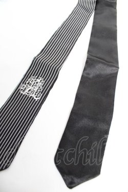 画像2: ALGONQUINS / ロゴ刺繍入りネクタイ  黒×白 Y-25-12-17-009-AL-ZA-SZ-ZY