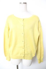axes femme / ラメニットカーディガン  イエロー Y-25-12-17-063-AX-TO-SZ-ZY