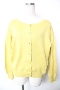 axes femme / ラメニットカーディガン  イエロー Y-25-12-17-063-AX-TO-SZ-ZY