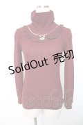 axes femme / ネックレス付ハイネックリブニット  ワイン Y-25-12-17-066-AX-TO-SZ-ZY