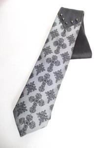 BPN FOR MEN / クロスジャガードネクタイ  黒×グレー Y-25-12-17-010-GO-ZA-SZ-ZY