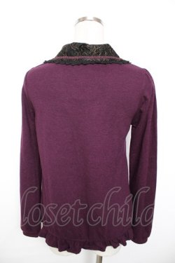 画像2: axes femme / ブローチ付きバイカラープルオーバー  パープル Y-25-12-17-068-AX-TO-SZ-ZY
