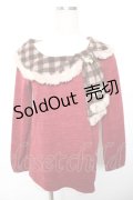 axes femme / チェックリボン襟デザインニット  ワイン Y-25-12-17-069-AX-TO-SZ-ZY