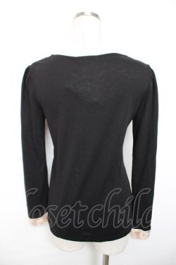 画像2: axes femme / リボン付きファー襟プルオーバー  黒 Y-25-12-17-070-AX-TO-SZ-ZY