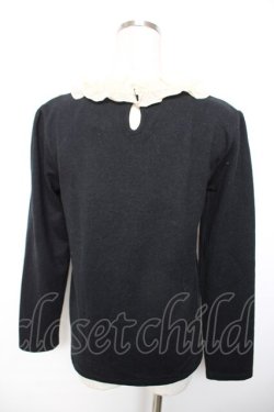 画像2: axes femme / 胸元モチーフブロッキングプルオーバー  黒 Y-25-12-17-071-AX-TO-SZ-ZY