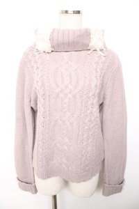 axes femme / レースアップタートルプルオーバー  ラベンダー Y-25-12-17-075-AX-TO-SZ-ZY