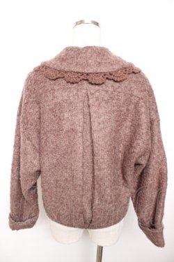 画像2: axes femme / レース使いニットジャケット  ブラウン Y-25-12-17-076-AX-JA-SZ-ZY