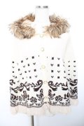 axes femme / ファーフードローズリボンニットポンチョ  生成り Y-25-12-17-077-AX-CO-SZ-ZY