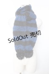 PUTUMAYO / ポンポンモールマフラー  黒×青 Y-25-12-17-012-PT-ZA-SZ-ZY