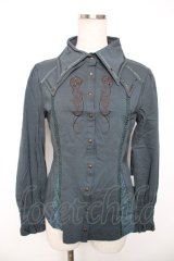 Rozen Kavalier / 刺繍入りレース切替ブラウス  グリーン Y-25-12-17-083-OO-BL-SZ-ZY