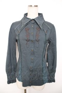 Rozen Kavalier / 刺繍入りレース切替ブラウス  グリーン Y-25-12-17-083-OO-BL-SZ-ZY