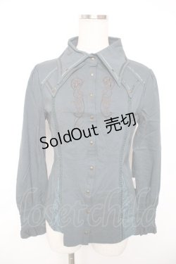 画像1: Rozen Kavalier / 刺繍入りレース切替ブラウス  グリーン Y-25-12-17-083-OO-BL-SZ-ZY