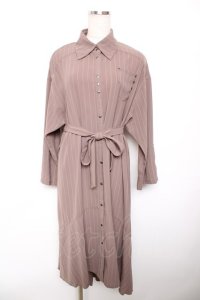 Rozen Kavalier / ストライプシャツワンピース  ブラウン Y-25-12-17-084-OO-OP-SZ-ZY