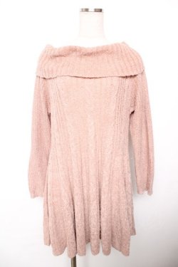 画像1: axes femme / バックレースアップニットワンピース  ピンク Y-25-12-17-089-AX-OP-SZ-ZY