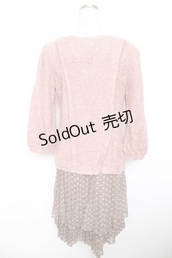 画像2: axes femme / 3つリボン切替ワンピース  ピンク Y-25-12-17-090-AX-OP-SZ-ZS