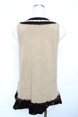 画像2: axes femme / ベロア使いノースリチュニック  ブラウン Y-25-12-17-091-AX-TO-SZ-ZY