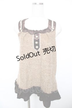 画像1: axes femme / ベロア使いノースリチュニック  ブラウン Y-25-12-17-092-AX-TO-SZ-ZY