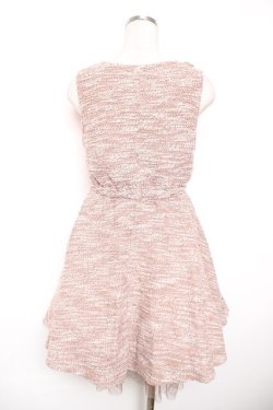 画像2: axes femme / ツイード×レースワンピース  ピンク Y-25-12-17-094-AX-OP-SZ-ZY