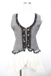 axes femme / 裾燕尾ベスト  黒 Y-25-12-17-095-AX-TO-SZ-ZY