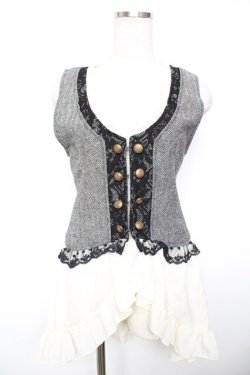 画像1: axes femme / 裾燕尾ベスト  黒 Y-25-12-17-095-AX-TO-SZ-ZY