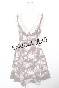 axes femme / 総バラ柄Backリボンワンピース  ワイン Y-25-12-17-097-AX-OP-SZ-ZY