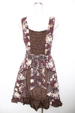 画像2: axes femme / 総バラ柄Backリボンワンピース  ワイン Y-25-12-17-097-AX-OP-SZ-ZY