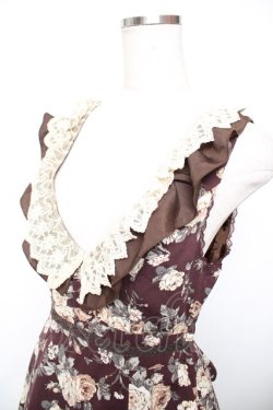 画像3: axes femme / 総バラ柄Backリボンワンピース  ワイン Y-25-12-17-097-AX-OP-SZ-ZY