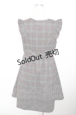 画像2: axes femme / チェック柄リボンジャンドレ  黒 Y-25-12-17-102-AX-OP-SZ-ZY