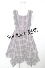 axes femme / 先染めチェックイレヘムチュニ  紺 Y-25-12-17-104-AX-OP-SZ-ZY