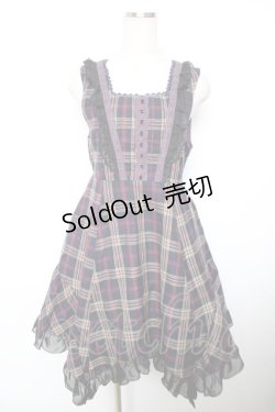 画像1: axes femme / 先染めチェックイレヘムチュニ  紺 Y-25-12-17-104-AX-OP-SZ-ZY