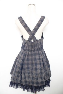画像2: axes femme / チェック柄ジャンドレ  紺 Y-25-12-17-105-AX-OP-SZ-ZY