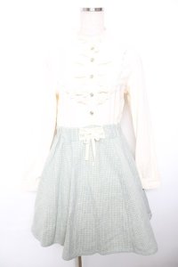 axes femme / 千鳥スカートドッキングワンピース M 生成り Y-25-12-17-108-AX-OP-SZ-ZY