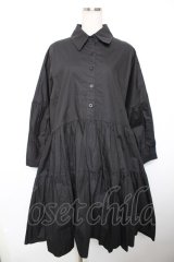 axes femme / ティアードシャツワンピース  黒 Y-25-12-17-110-AX-OP-SZ-ZY