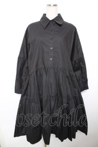 axes femme / ティアードシャツワンピース  黒 Y-25-12-17-110-AX-OP-SZ-ZY
